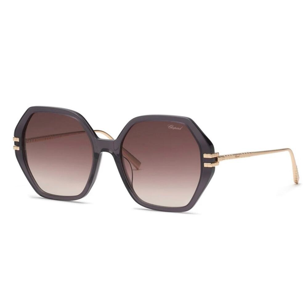 NEW!!! Chopard SCH370M 0705 Transparent Grey Ice Cube Sunglasses, Authentic